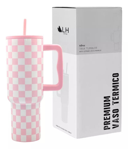 Vaso Térmico Premium 1200 ml Rosa Jaque + Envío Gratis